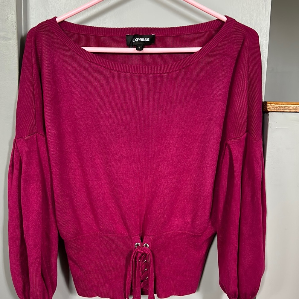 Express pink corset waste sweater